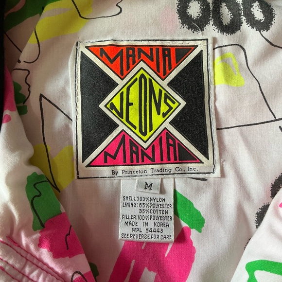 Vintage 80s Neons Mania Pink Nylon Bomber Jacket-M | Ski Jacket |Made in Korea - Picture 4 of 8